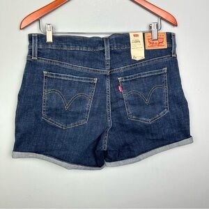 NWT LEVI’S Women’s 14/W32 Mid Rise Mid Length stretch Denim shorts blue